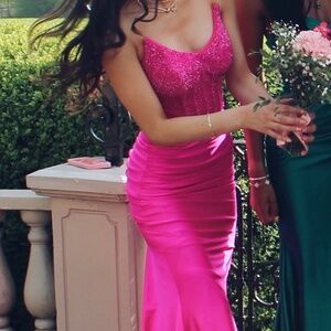Designer Hot Pink Prom Dress (Jessica Angel)